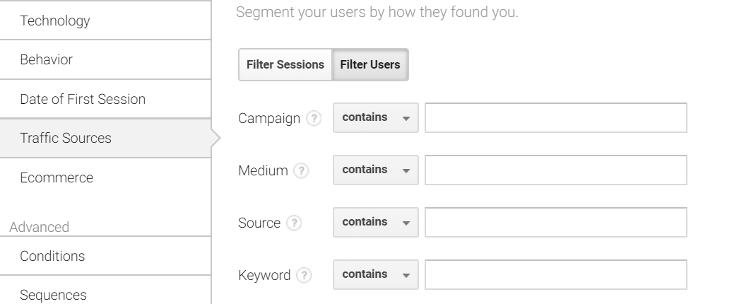 Google Analytics segmentacja